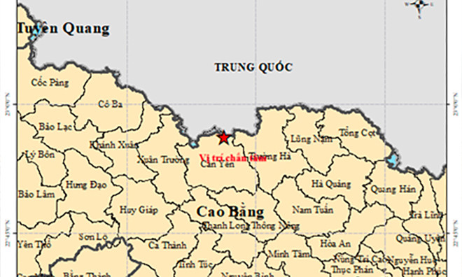 Động đất mạnh 3,4 độ richter ở Cao Bằng