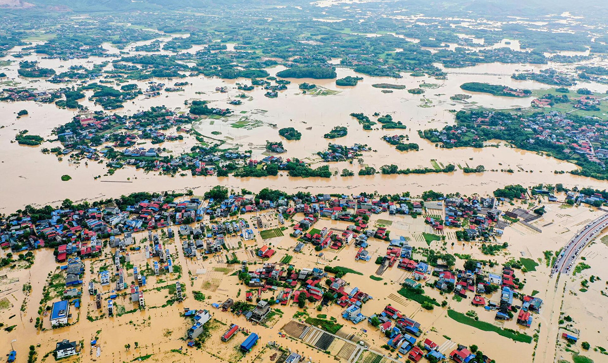 Lũ đặc biệt lớn, mực nước trên sông Cầu tại Thái Nguyên vượt lịch sử năm 2024 