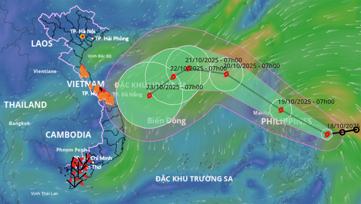 Chiều tối mai bão Fengshen vào Biển Đông, miền Trung lại đối diện đợt mưa lớn