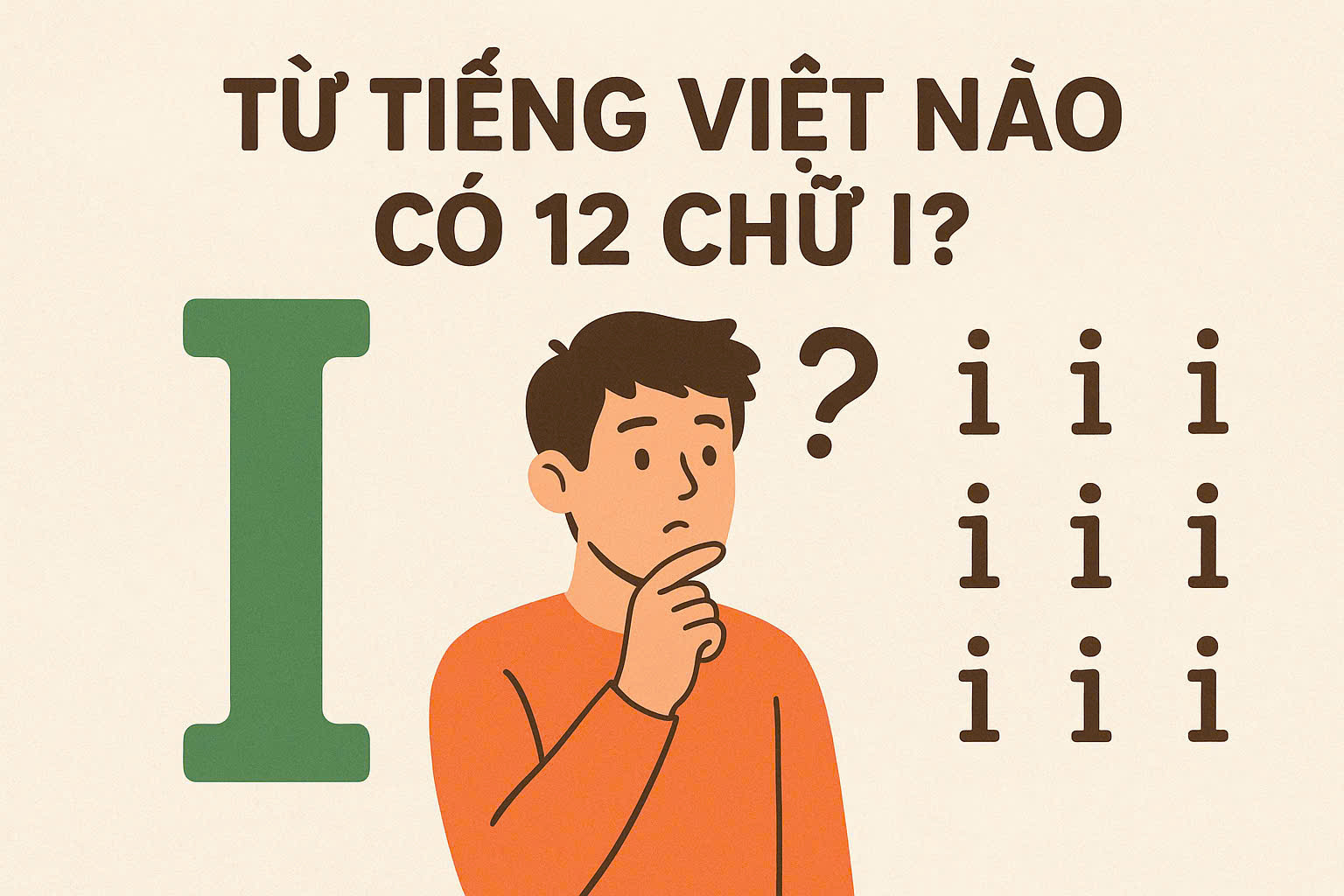 Từ Tiếng Việt nào có 12 chữ i?