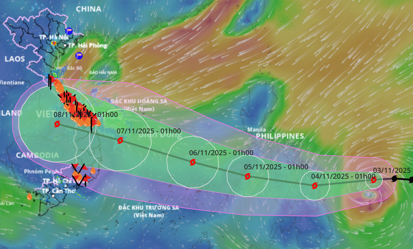 Bão Kalmaegi mạnh lên cấp 11, đang di chuyển nhanh vào Biển Đông