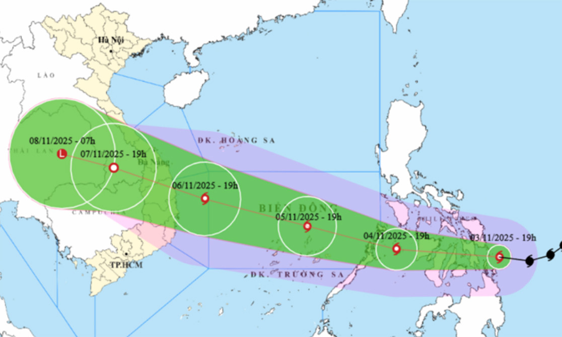Bão Kalmaegi di chuyển nhanh, có thể ảnh hưởng trực tiếp Đà Nẵng - Khánh Hòa