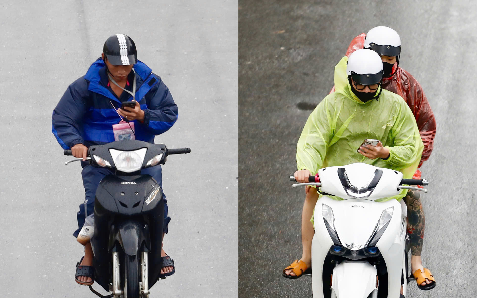 Tài xế vừa lái xe vừa dán mắt vào điện thoại, hiểm họa rình rập khắp phố Hà Nội