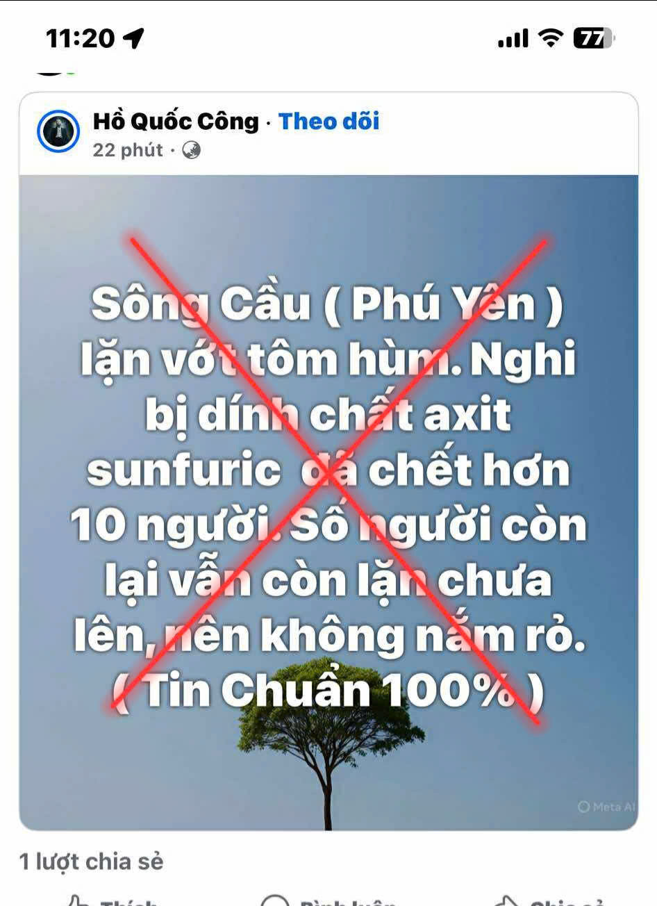 Bác tin đồn axit tràn ra biển ở Đắk Lắk làm chết nhiều thợ lặn