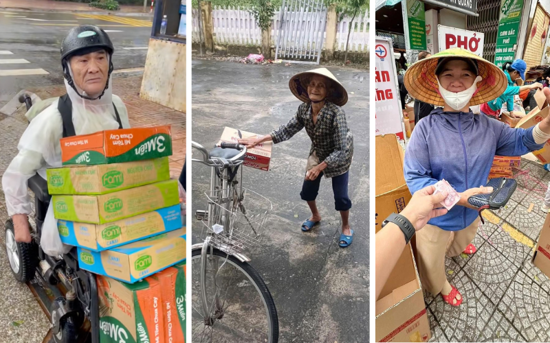 Xúc động những 'chiếc lá rách ít đùm lá rách nhiều' khi miền Trung lũ lụt