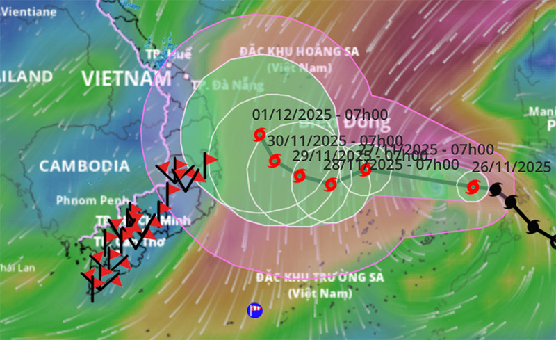 Bão số 15 Koto cách đảo Song Tử Tây 440km, quần thảo Biển Đông nhiều ngày