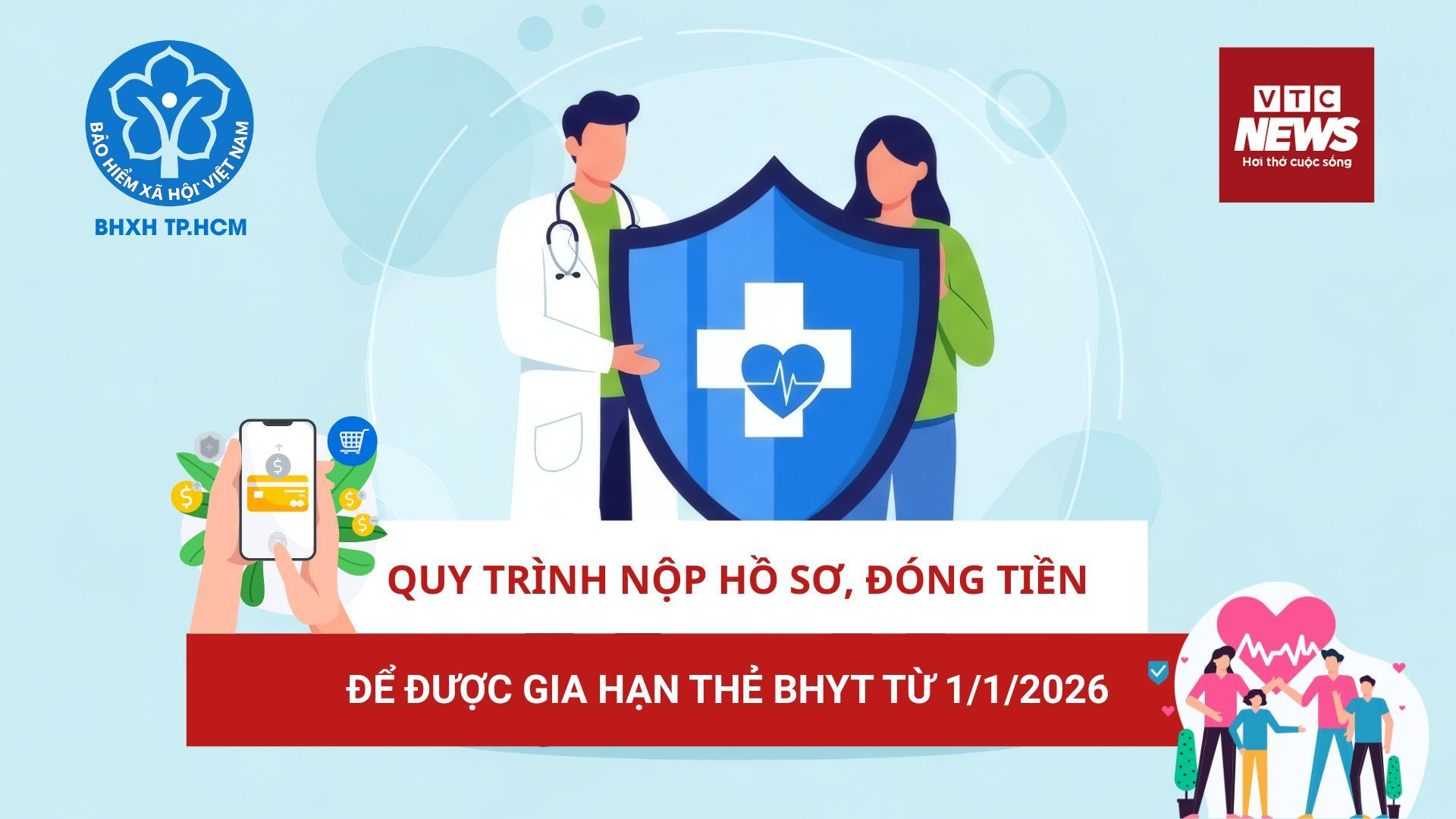 Quy trình nộp hồ sơ, đóng tiền gia hạn thẻ BHYT từ 1/1/2026