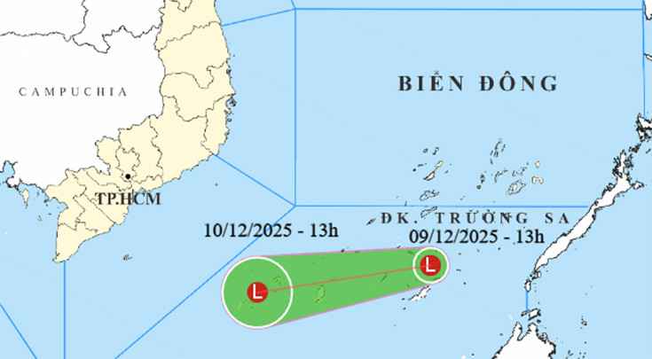 Biển Đông xuất hiện vùng áp thấp