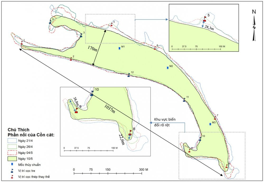 Cồn cát dài cả cây số nổi lên giữa biển Hội An bồi-xói khôn lường - 1