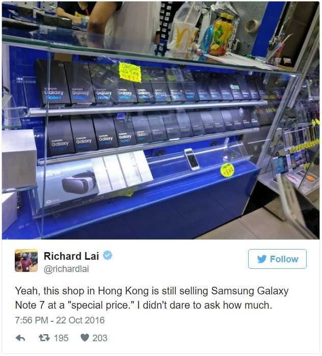 Cua hang tai Hong Kong van ban Note 7 voi gia 'dac biet' hinh anh 1