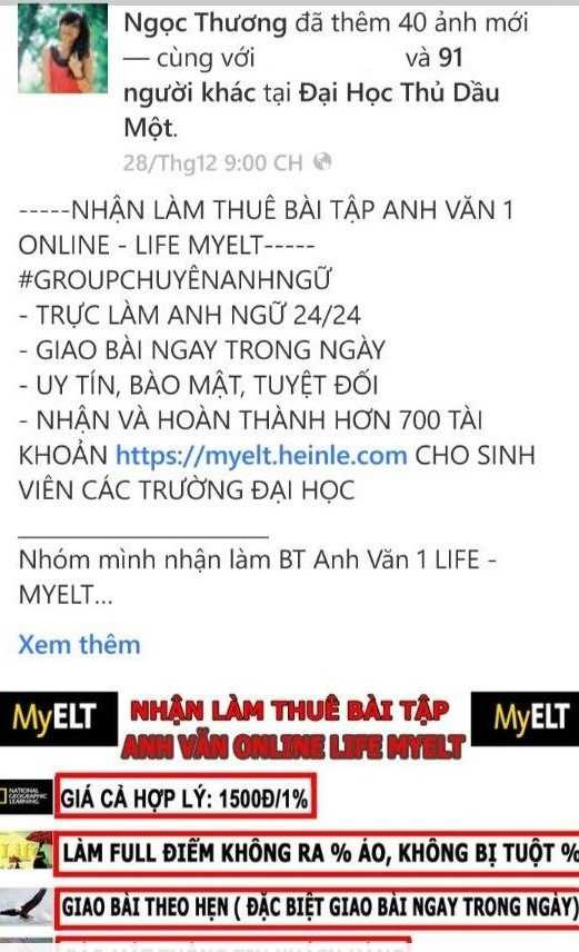 Ban ma tai khoan tieng Anh, nhan lam bai thue tren facebook hinh anh 1
