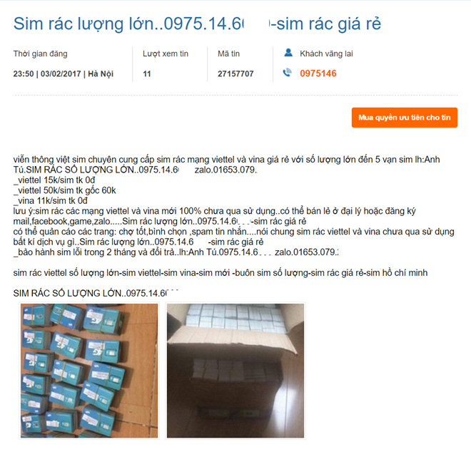 SIM rac 10.000 dong van duoc ban tran lan tren mang hinh anh 2