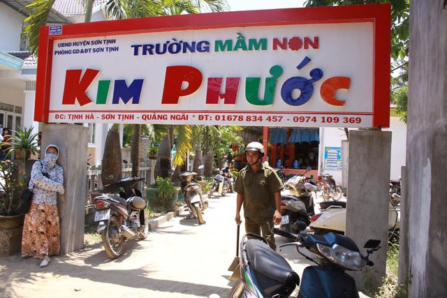 Trường Mầm non Kim Phước nơi xảy ra vụ việc đau lòng.