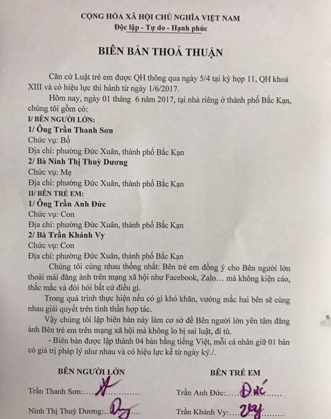 Ong bo len tieng ve bien ban thoa thuan dang anh con len facebook hinh anh 1