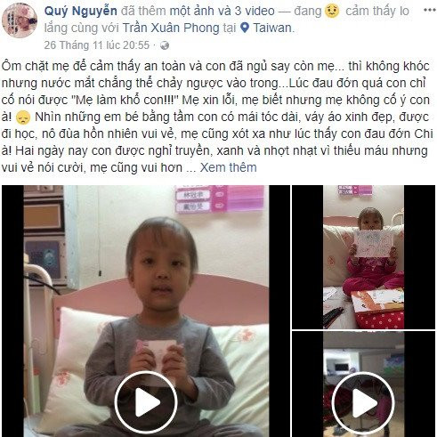 Dong tam su xuc dong cua me danh cho con gai 5 tuoi bi ung thu mau hinh anh 1