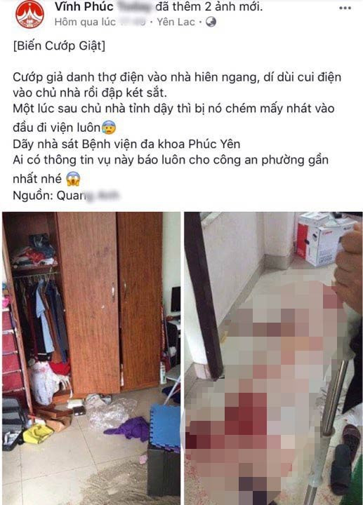 cướp,cướp của,giết người,chém người,Vĩnh Phúc