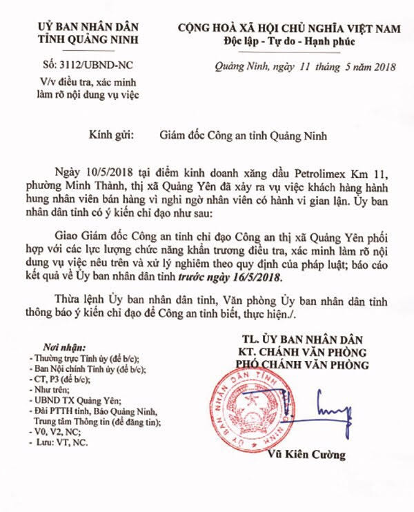 nhân viên cây xăng,Quảng Ninh