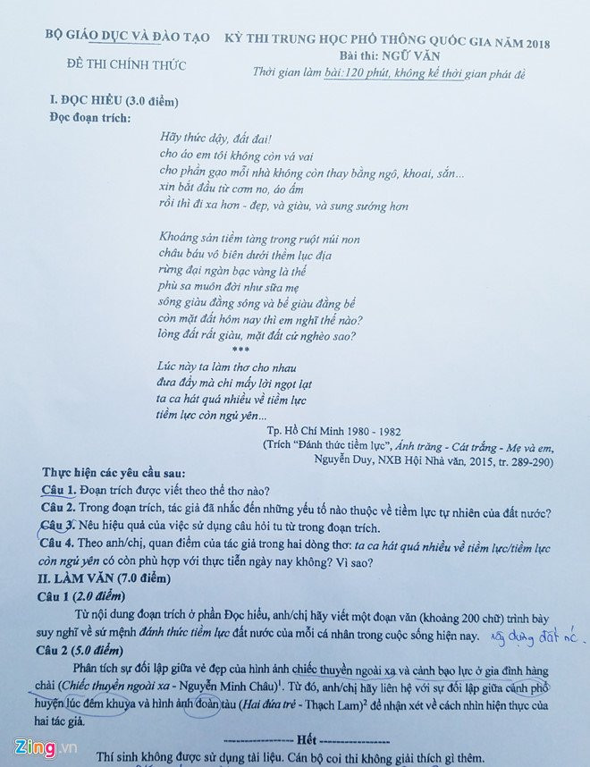 Tranh luan ve nham lan khai niem trong de Ngu van THPT quoc gia 2018 hinh anh 1