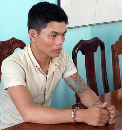 Nguyễn Văn Hoàng tại cơ quan điều tra. Ảnh: Kh.Uyên