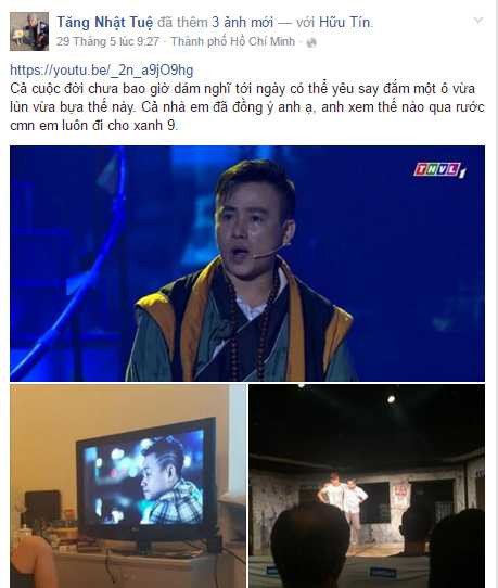 Ca si Tang Nhat Tue phat cuong vi Huu Tin