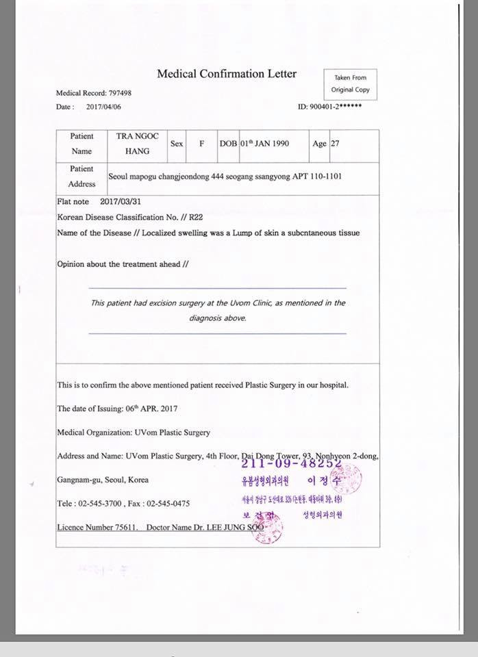 Hinh anh Tra Ngoc Hang lan dau len tieng truoc nghi van phau thuat tham my 6