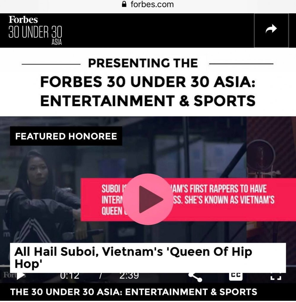 Hinh anh Suboi xuat hien tren bia tap chi Forbes dai dien cho toan chau A 4