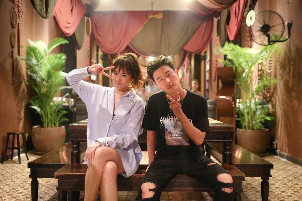 Hinh anh Hari Won thi do banh xeo cung rapper Han Quoc Basick 8