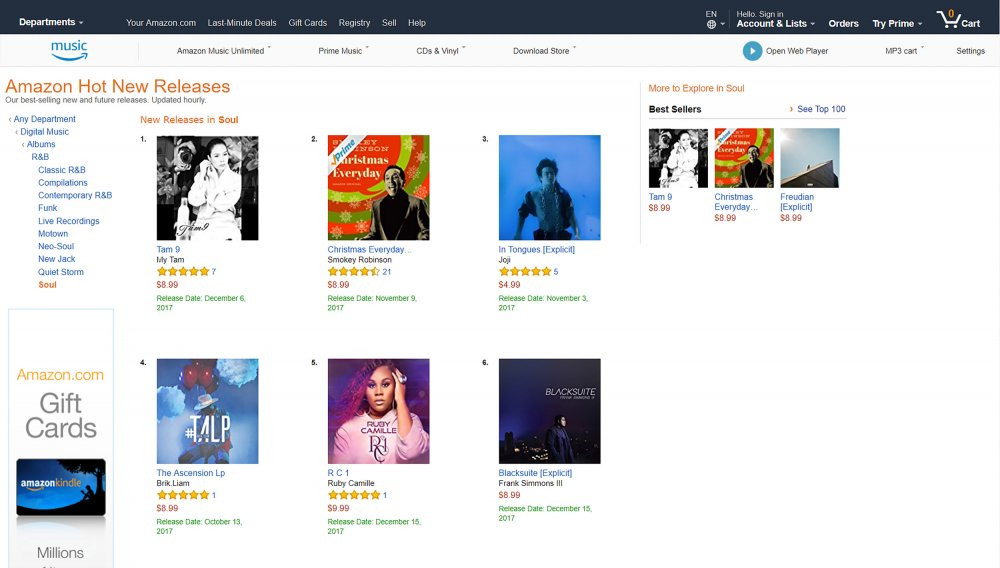 Top 1 Amazon Hot New Releases in Soul 3