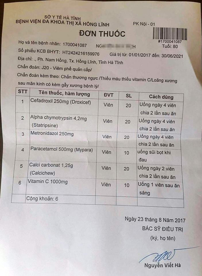 bác sỹ, Hồng Lĩnh, mãn kinh, loãng xương, kê đơn thuốc