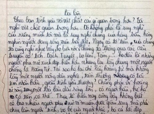  '... Bạch Tuyết, Lọ Lem, Tấm… họ đều là những người phụ nữ xinh đẹp hiền hậu nhưng lại lấy chung một người chồng là hoàng tử. Tại sao họ chỉ lấy hoàng tử mà không lấy một người nông dân nghèo, tầm thường, có trái tim nhân hậu, giàu tình yêu thương?... 