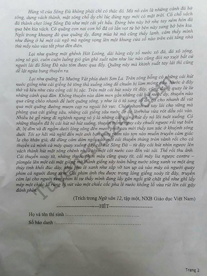 De thi thu THPT Quoc gia mon Van 2017 - So GD Ha Noi