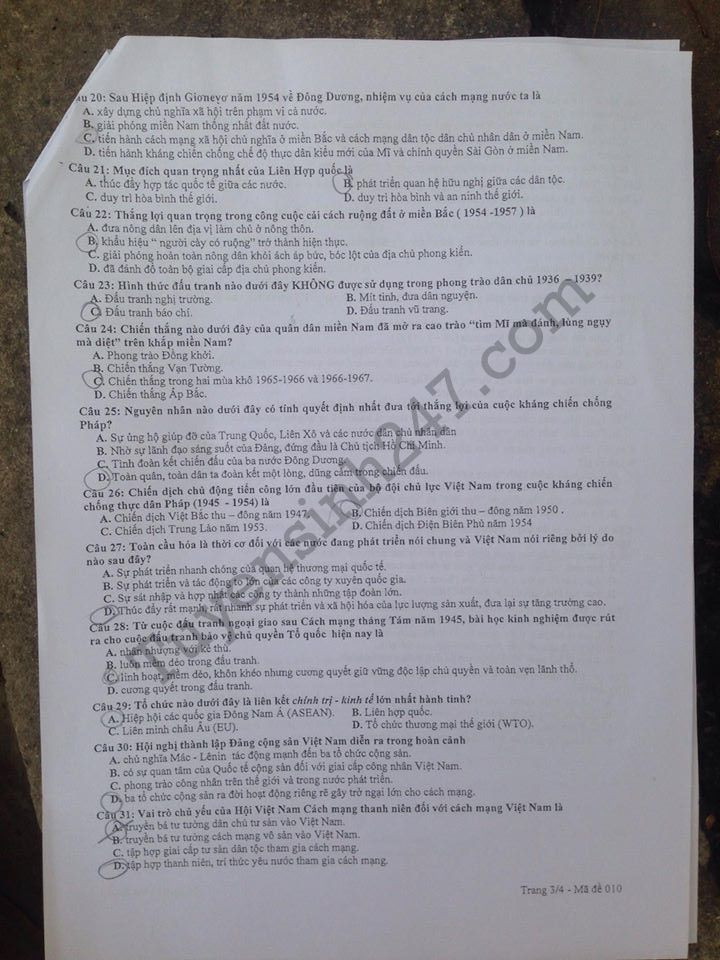 De thi thu THPT Quoc gia mon Su 2017 - So GD Ha Noi