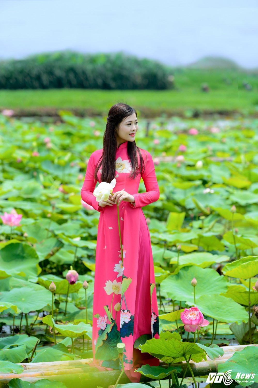 Hinh anh Hot girl Ha thanh dep me hon ben sen dau mua 18