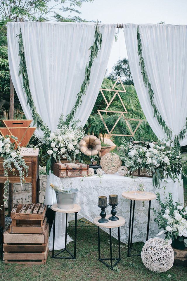 Một góc trang trí của đám cưới.