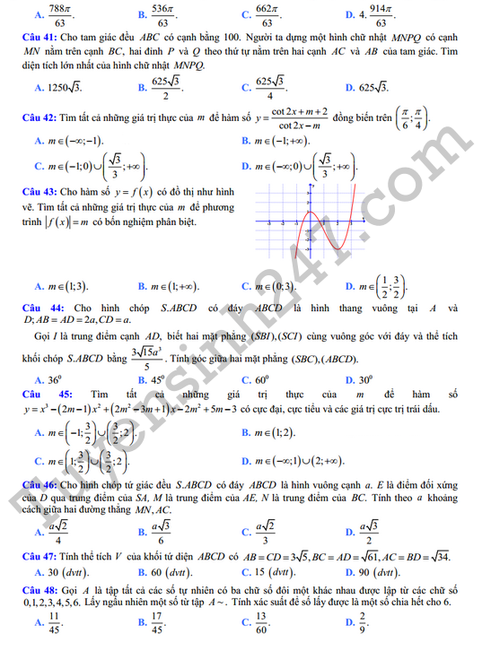 De thi thu THPT Quoc gia mon Toan - THPT Ngo Gia Tu 2018 lan 1