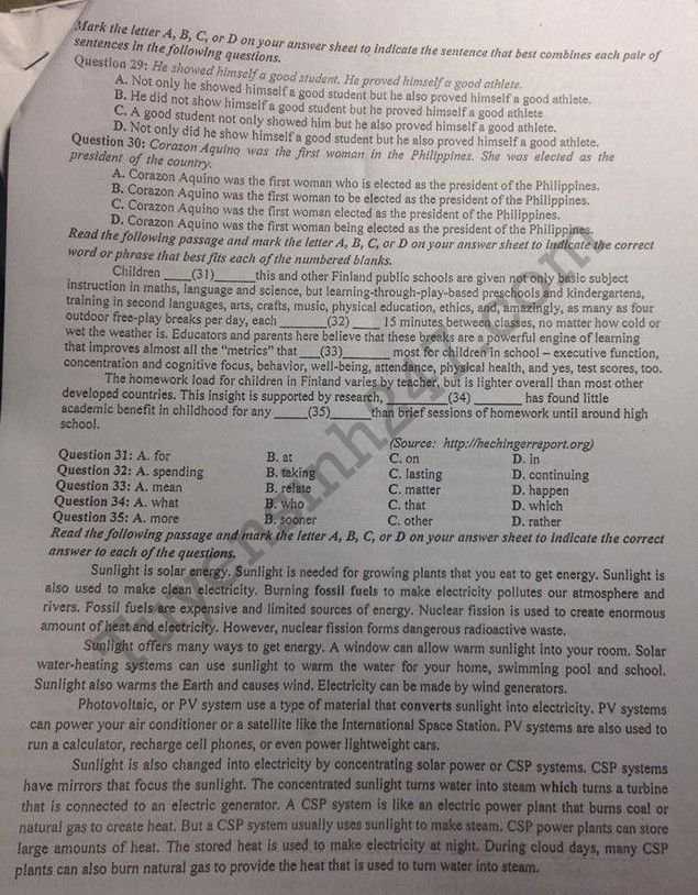 De thi thu THPT Quoc gia mon Anh 2018 - Quang Xuong 1 lan 1