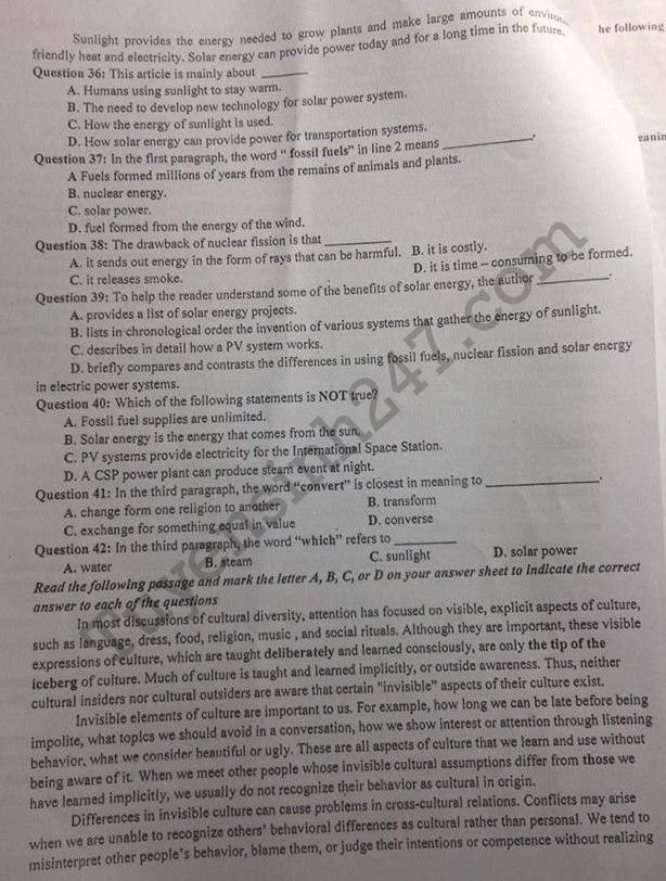 De thi thu THPT Quoc gia mon Anh 2018 - Quang Xuong 1 lan 1