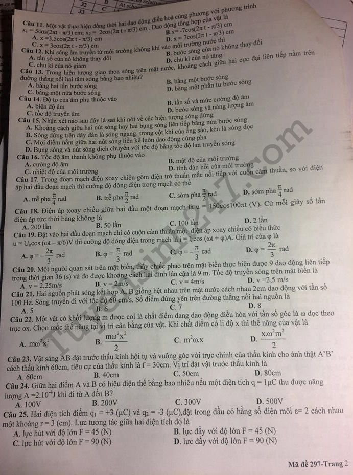 De thi thu THPT Quoc gia mon Ly 2018 - THPT Quang Xuong 1