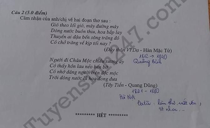 De thi thu THPTQG mon Van 2018 - THPT Quang Xuong 1