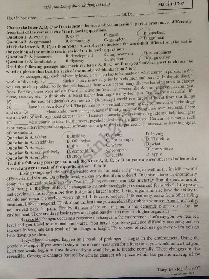 De thi thu THPTQG mon Anh 2018 THPT Chuyen Bac Ninh lan 2