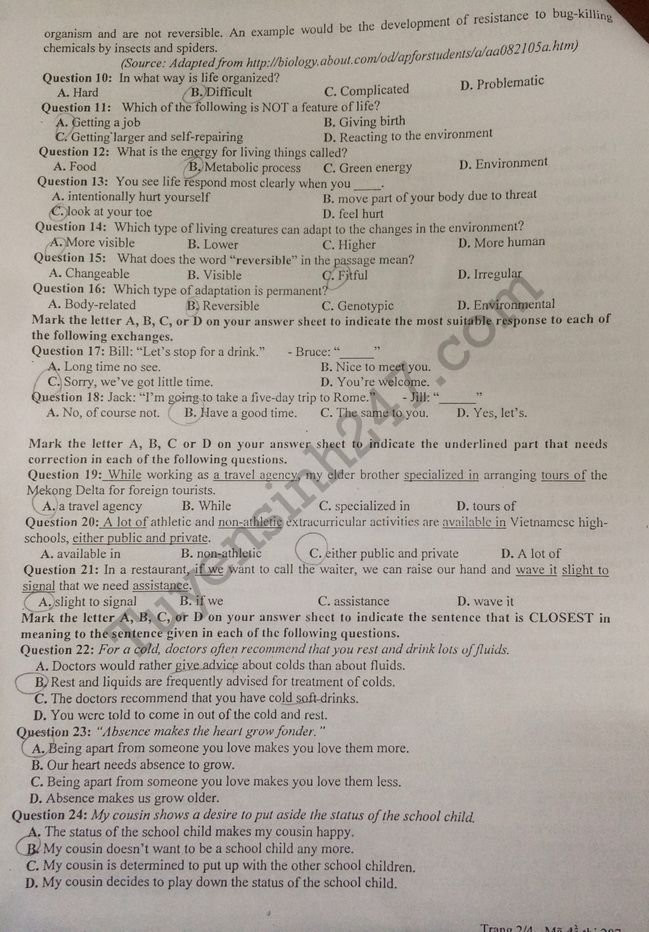 De thi thu THPTQG mon Anh 2018 THPT Chuyen Bac Ninh lan 2