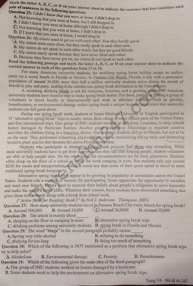 De thi thu THPTQG mon Anh 2018 THPT Chuyen Bac Ninh lan 2