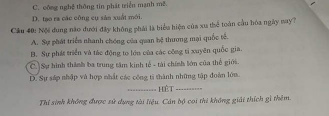 De thi thu THPTQG mon Su 2018 - THPT Chuyen Thai Binh lan 2