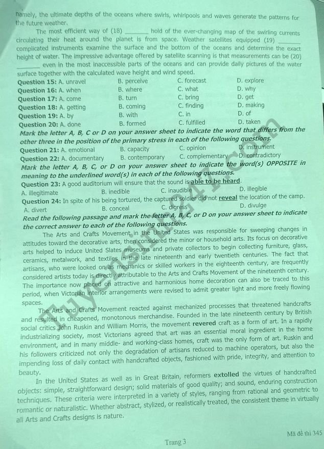 De thi thu THPTQG mon Anh THPT Chuyen Thai Binh lan 2 nam 2018