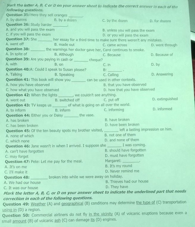 De thi thu THPTQG mon Anh THPT Chuyen Thai Binh lan 2 nam 2018
