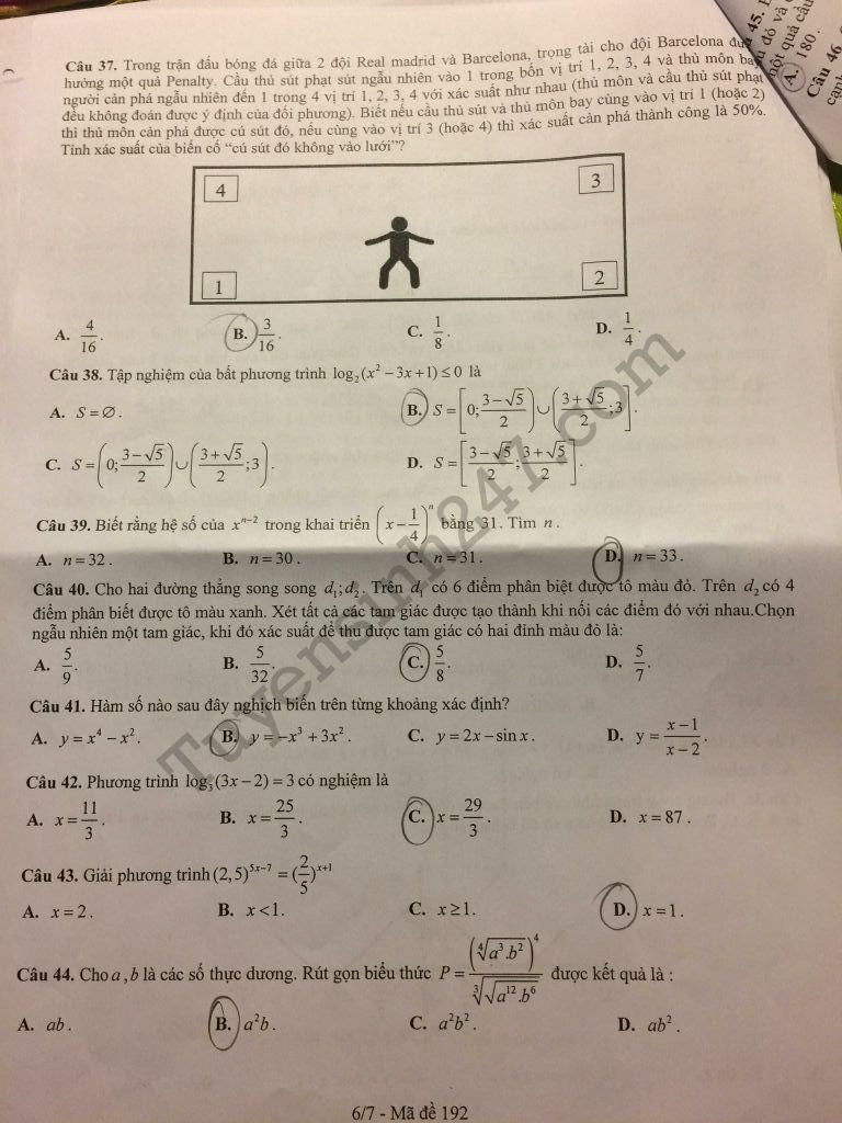 De thi thu THPTQG mon Toan THPT Chuyen Luong Van Tuy 2018 lan 1