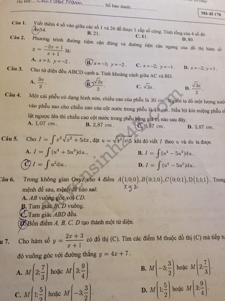 De thi thu THPTQG mon Toan THPT Chuyen Le Quy Don 2018