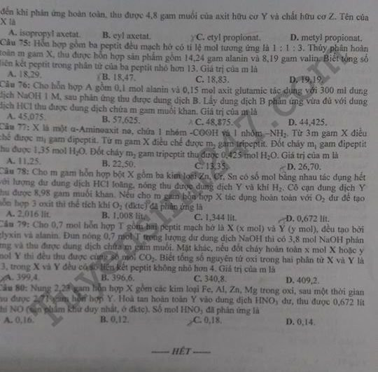 De thi thu THPTQG mon Hoa 2018 So GD Hung Yen