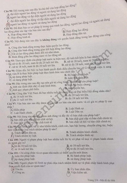 de thi thu thpt quoc gia 2018 mon giao duc cong dan truong thpt chuyen tran phu