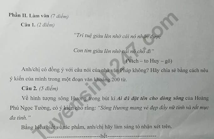 De thi ki 1 lop 12 mon Van THPT So 2 Duc Pho nam 2017 -2018